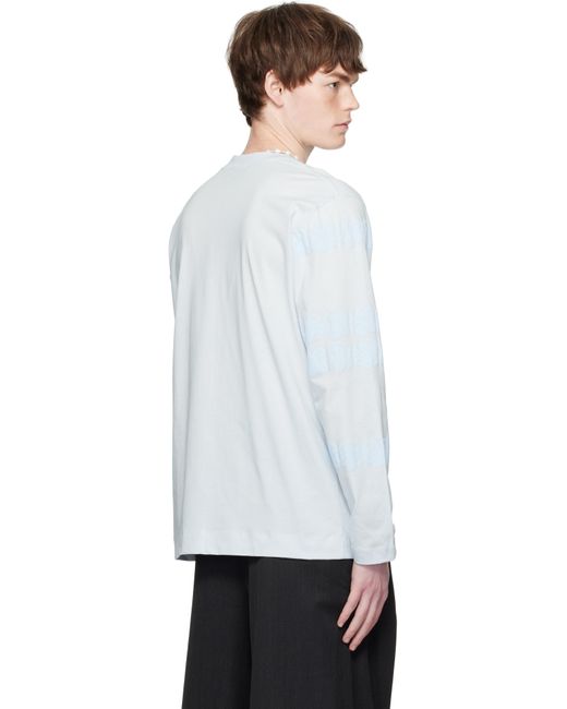 T-Shirt À Manches Longues Bleu À Motif Fleuri Imprimé Simone Rocha pour homme en coloris White