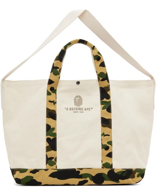 A Bathing Ape Natural Off-white 1st Camo Tote