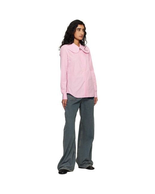 Comme des Garçons Pink Cotton Poplin Gingham Check Shirt