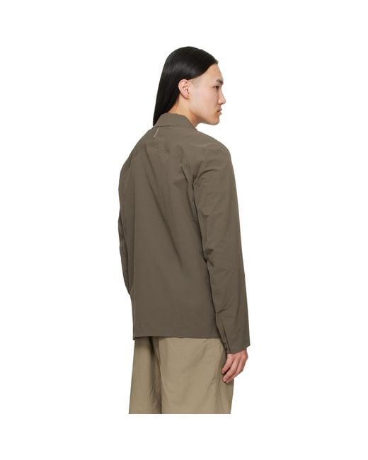 Veilance Brown Taupe Field Softshell Jacket for men