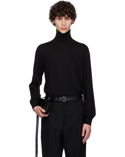 Jil Sander Black Lightweight High-Neck Turtleneck for men