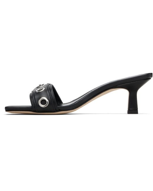 Aeyde Black Gilly Eyelet Heeled Sandals