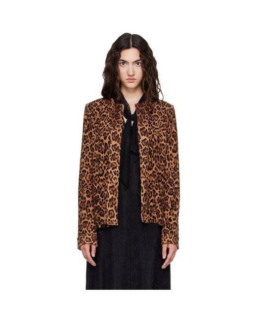 Anna Sui Brown Tan Leopard Cardigan