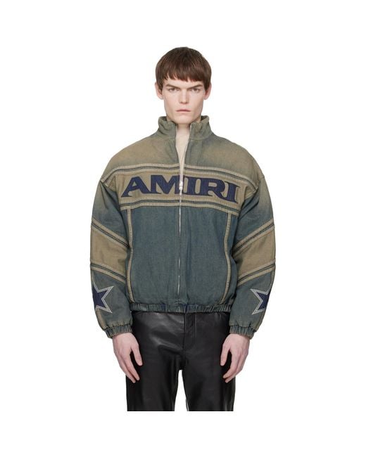 Amiri Gray Sport Denim Track Jacket for men