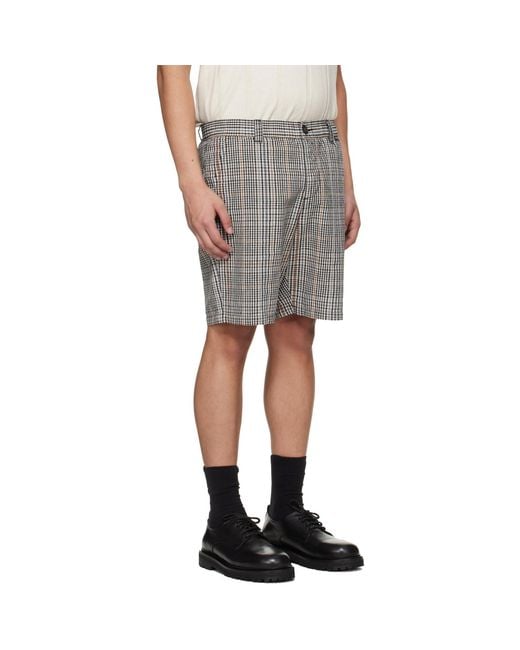 Barbour Gray Off- & Fife Checked Shorts for men