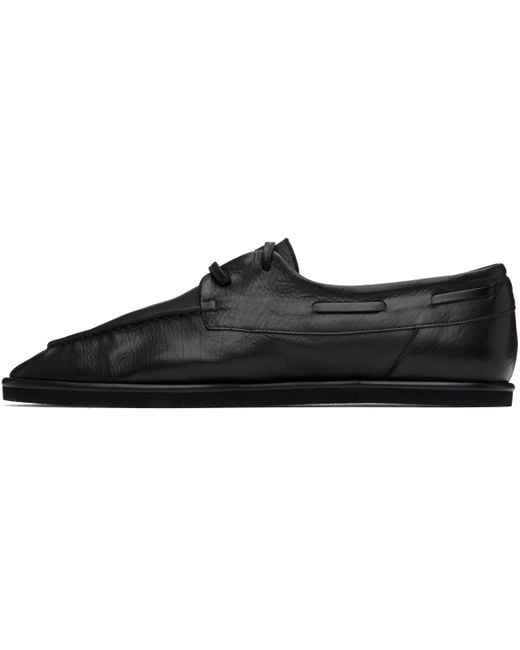 靴 AURALEE 25SS SOFT LEATHER DECK SHOES 7 Black Soft Leather Deck Shoes by AURALEE on Sale