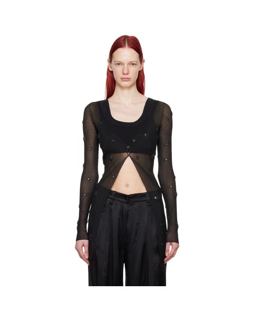 Alexander Wang Black Ribbed Cardigan