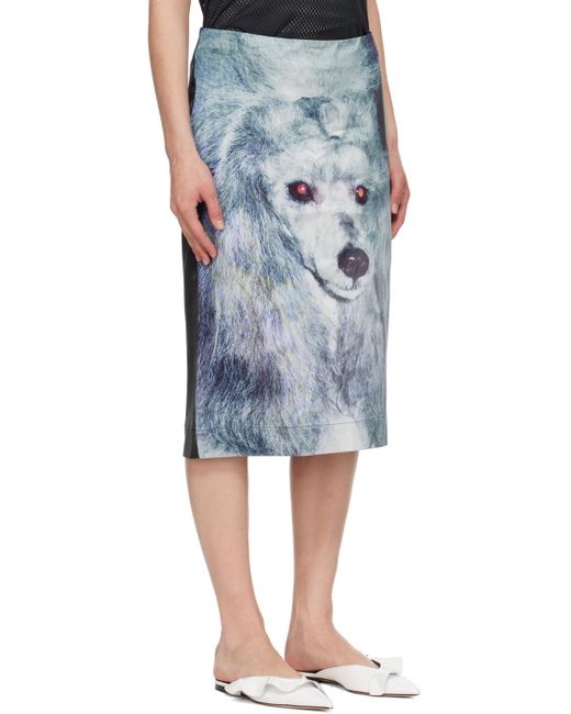 Ashley Williams Blue Poodle Midi Skirt
