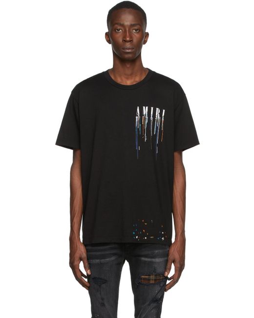 Amiri Cotton Paint Drip Core Logo T-shirt in Black for Men - Lyst