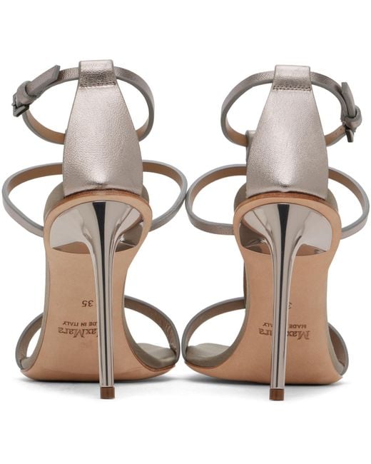 Max Mara Brown Metallic Nappa Leather Sandals