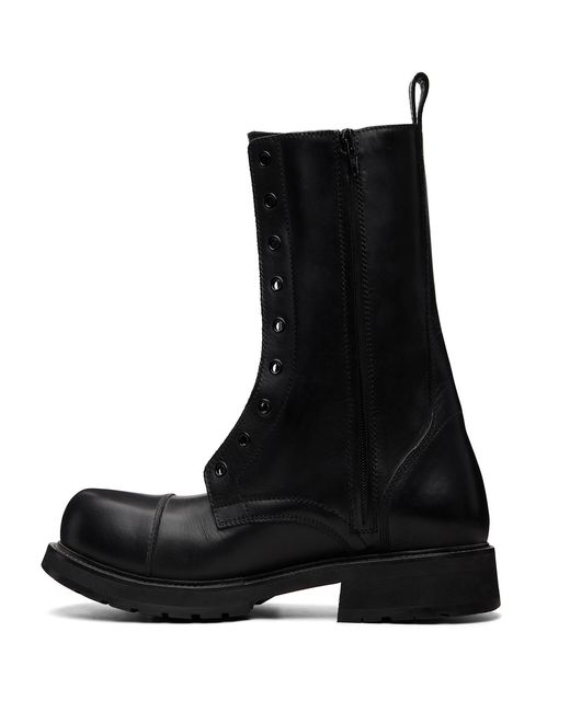 Balenciaga Black Truck Laceup Boots for men