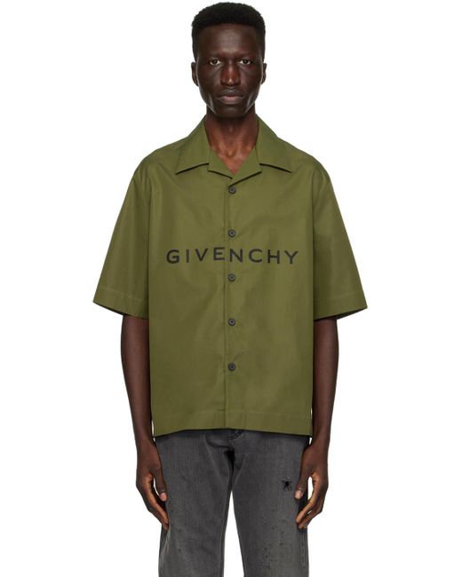 メンズ Givenchy グレー ボクシーフィット シャツ Green