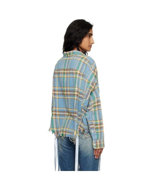 R13 Black Cropped Work Shirt