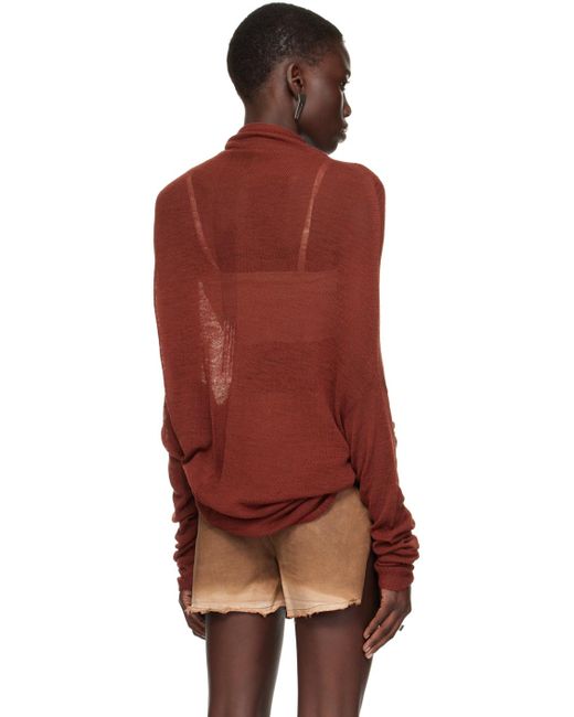 Col roulé shroud bourgogne Rick Owens en coloris Red