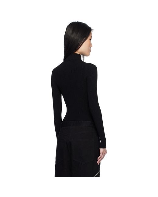 Alaïa Black Ribbed Knit Bodysuit