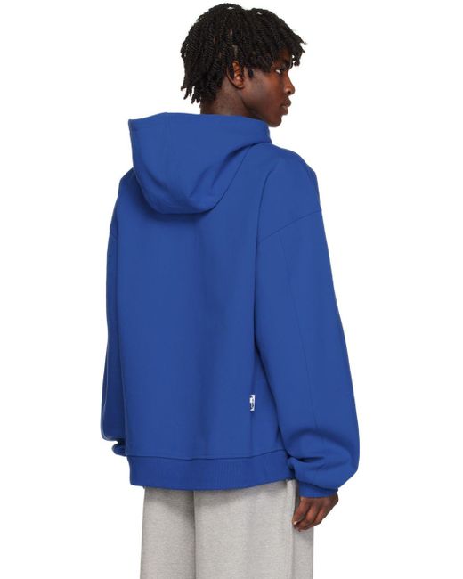 ADER error Twin Heart Hoodie in Blue for Men | Lyst
