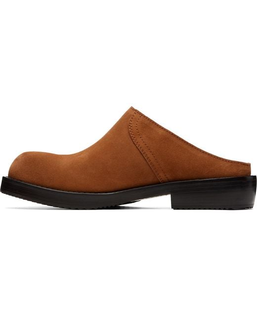 Dries Van Noten Brown Tan Suede Clog Loafers for men