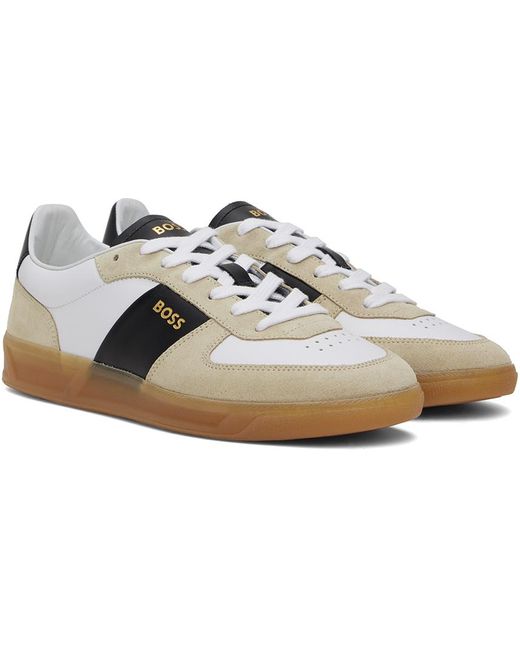 Boss Black Leather-suede Sneakers for men