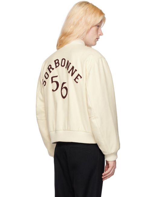 Wales Bonner Natural Off-white 'sorbonne 56' Bomber Jacket for men