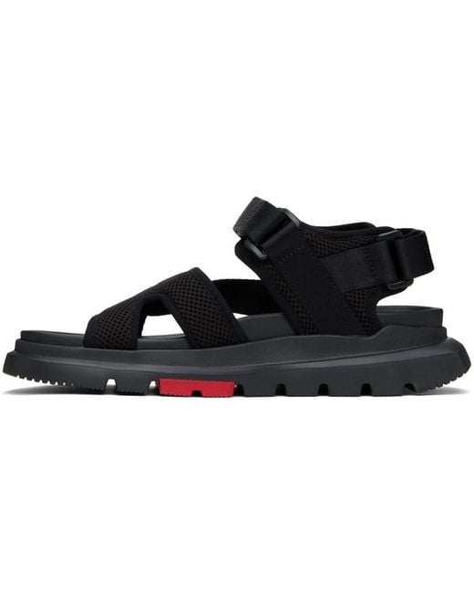 HUGO Black Velcro Sandals for men