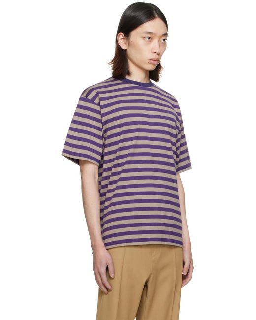 Needles Purple Stripe T-shirt for men