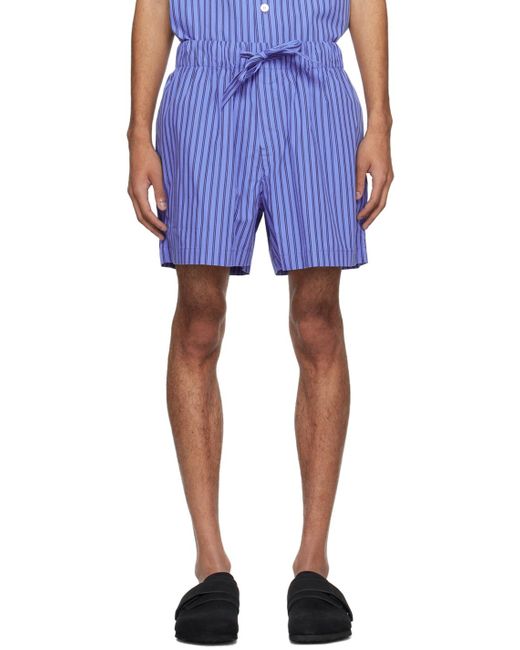 Tekla Blue Drawstring Pyjama Shorts for men