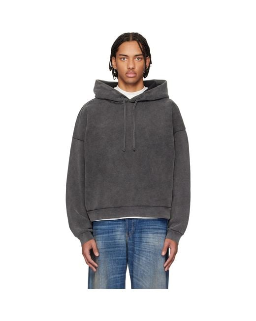 Acne Black Logo Patch Hoodie for men