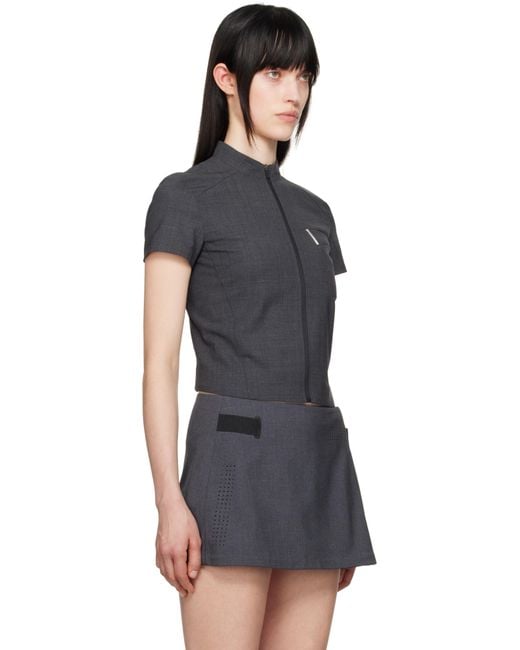 Hyein Seo Black Zip Pin Shirt