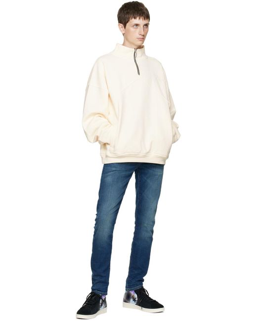 Rhude Natural Off-white Quarter Zip Sweatshirt for men