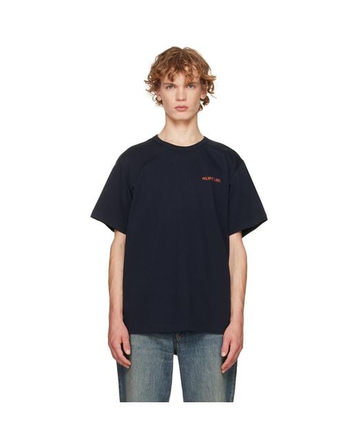 Helmut Lang Blue Logo T-Shirt for men