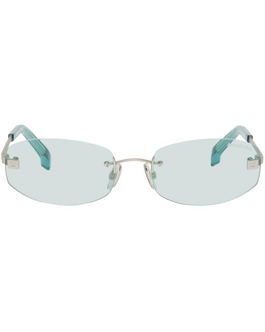 Acne Black Silver Rimless Sunglasses