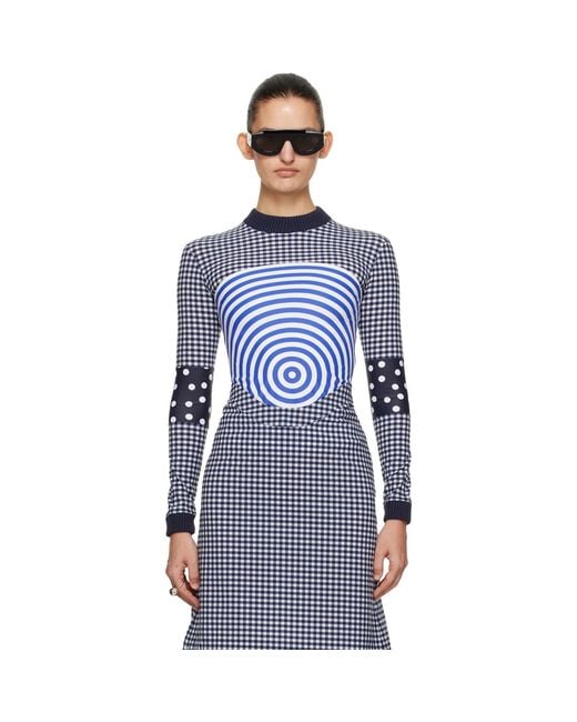Jean Paul Gaultier Blue 'The Vichy And Target' Top