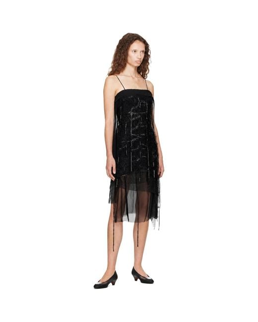 Edward Cuming Black Dripping Collage Midi Dress