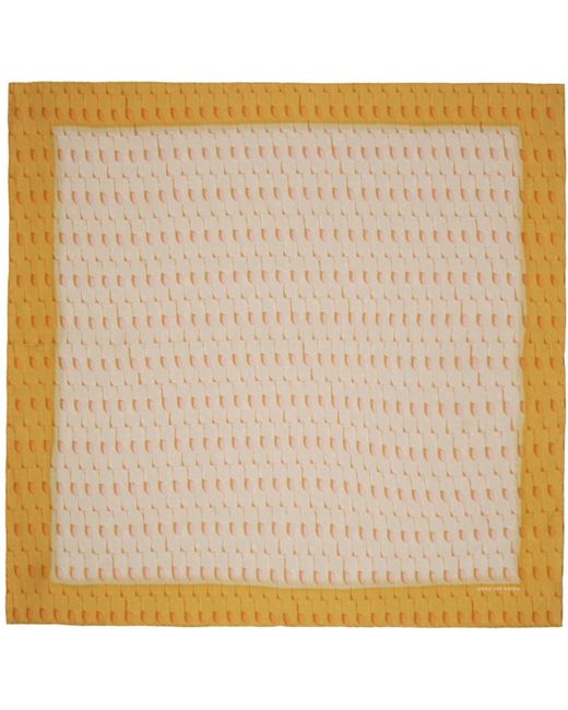 Dries Van Noten Natural Off-white & Yellow Printed Scarf for men