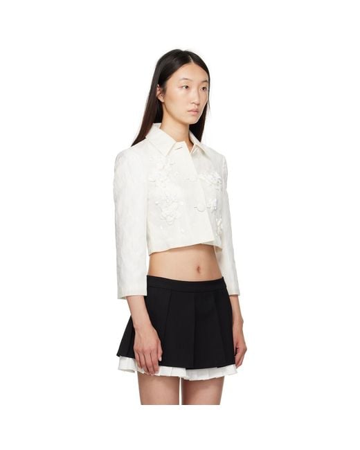 ShuShu/Tong Black Pointed Collar Short Jacket