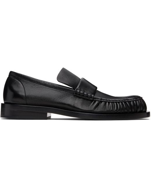 Jil Sander Black Square Toe Loafers for men