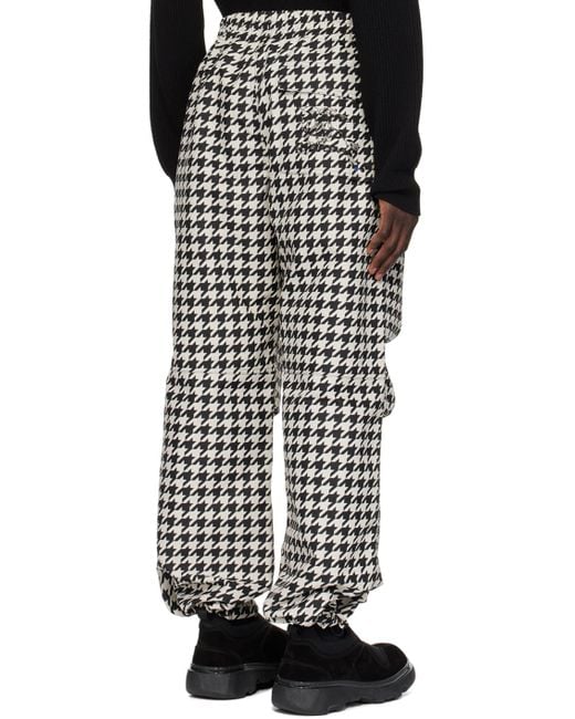 Burberry Black & White Houndstooth Trousers for men