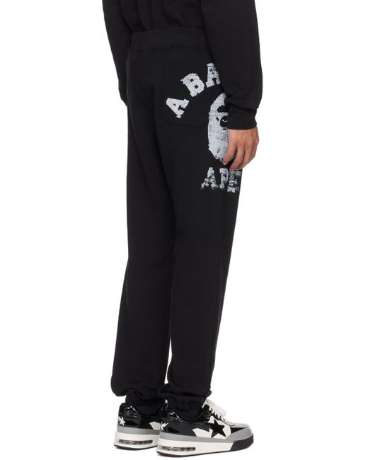 Pantalon de survêtement noir à logo de style collégial A Bathing Ape pour homme en coloris Black