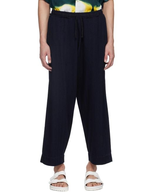Universal Works Blue Judo Trousers for men