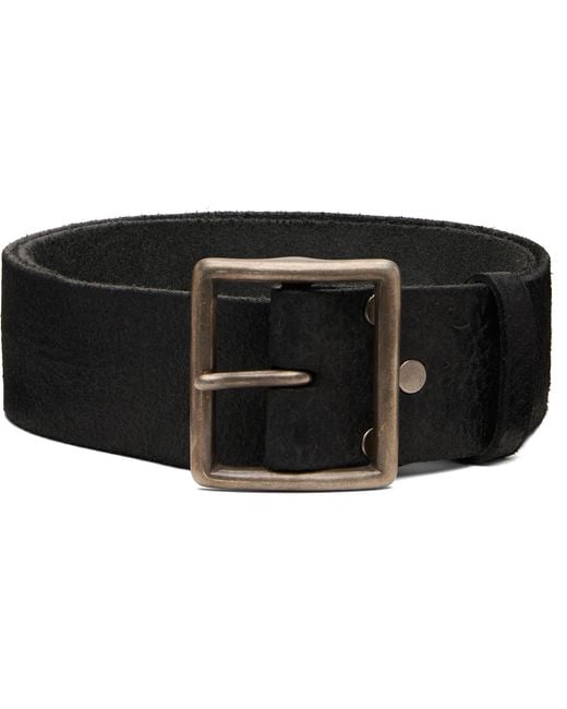 RRL Black Distressed Leather Belt for men