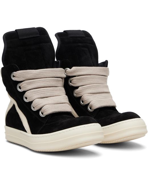 Rick Owens Black Temple Jumbolace Geobasket Sneakers for men