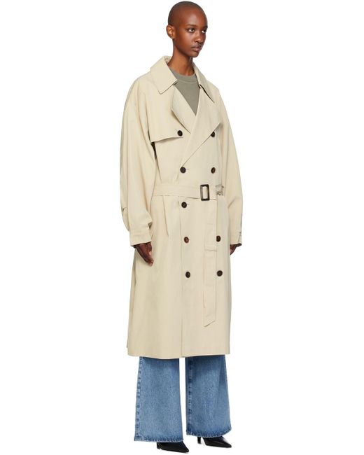 Frankie Shop Natural Mavis Oversized Trench Coat