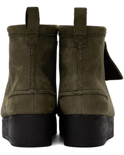 Clarks Green Brown Wallabee Craft Boots