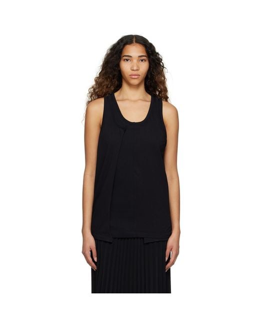 MM6 by Maison Margiela Black Spliced Tank Top