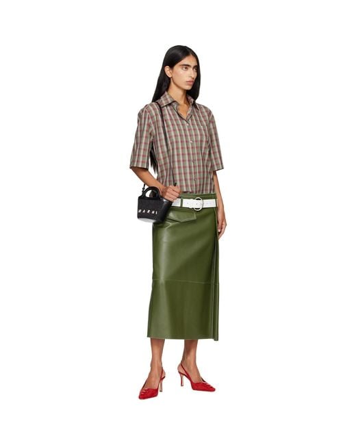 Marni Natural Metal Studs Leather Belt