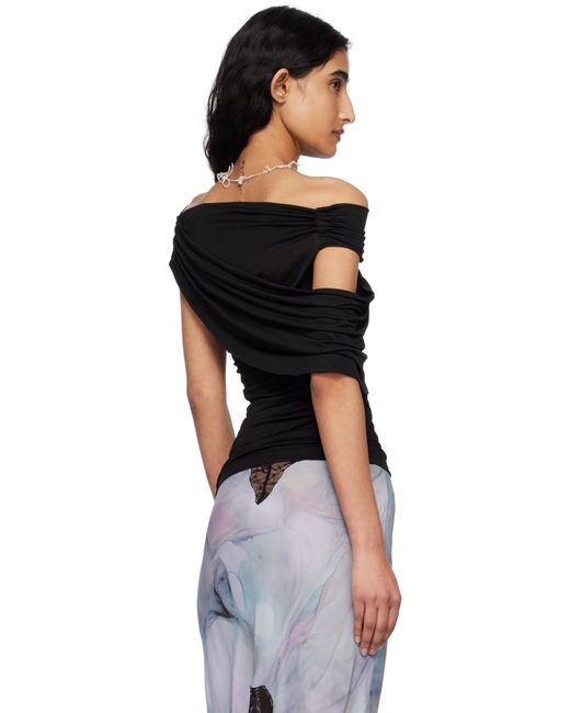 Blumarine Black Jersey Sablé Blouse