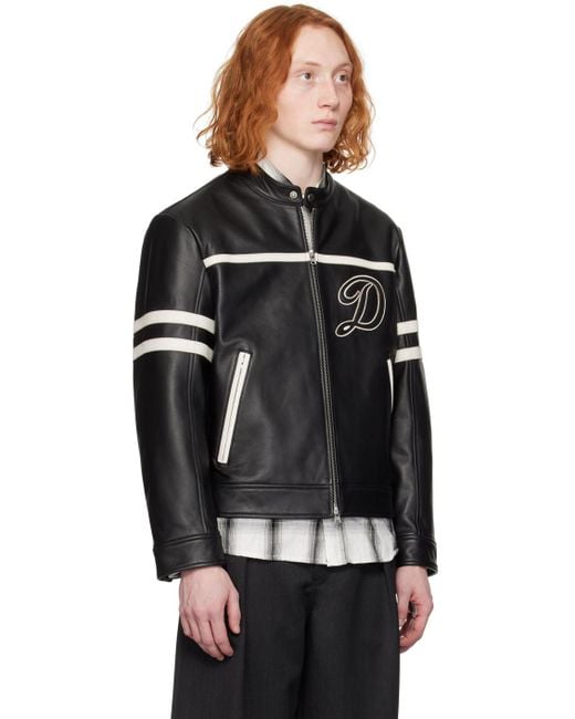 DUNST Black Racing Leather Jacket for men