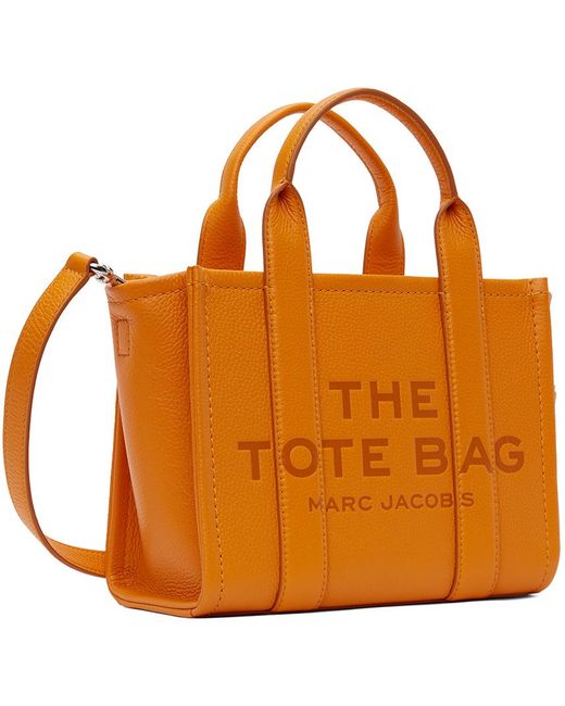 Marc Jacobs Orange 'the Leather Small' Tote