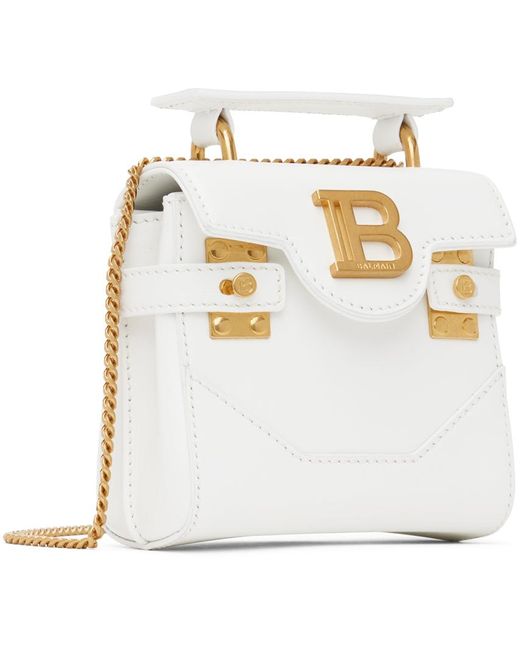 Balmain White B-buzz Mini Bag