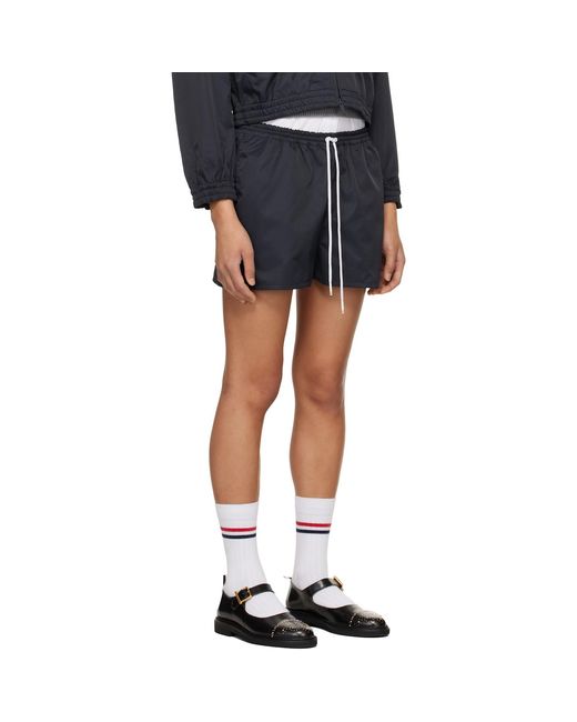 Thom Browne Blue Nylon Tech Track Shorts